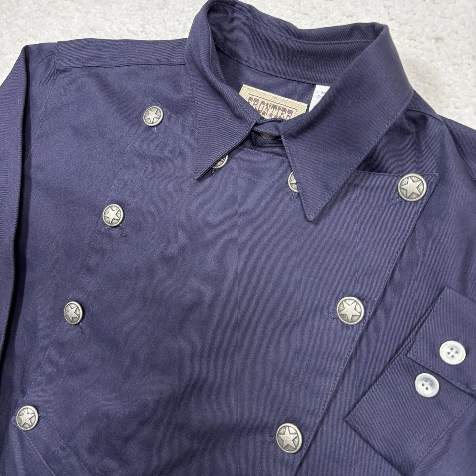 Camisa con tirantes Frontier Classics Old West Longview para hombre M azul marino recreación NUEVA Foto 3 de 4