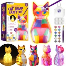 DIY-LAOESE Paint Your Own Cat Lamp Kit, Art Supplies Arts & Crafts Kit, Painting