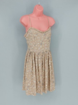 Needle & Thread Beige Floral Embellished Fit & Flare Dress UK 12 US 8