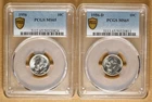 1956 P&D Roosevelt Silver Dimes PCGS MS65