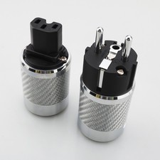 Schuko EU/US Power Rhodium Plating Supply Plug Connector Adapter 15A/250V Hifi