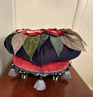 Mackenzie Childs BLUETOPIA KITANO Floral Seat Ottoman Footstool Pouf Tuffet — photo 4