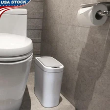 Motion Sensor Trash Can 2 Pack Touchless Garbage Bin Slim Design Soft Close Lid