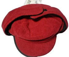 Haband RED/Black Fleece Over the Ears Hat Size L. NWT.