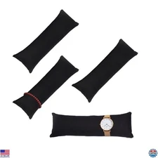 4 Pack Black Velvet Jewelry Display Pillows for Watch, Bracelet, Necklace