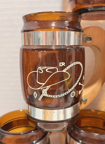 9 PIEZAS TAZAS OCCIDENTALES marcas de ganado DISEÑOS VAQUEROS madera y latón con base ARTÍCULOS DE SIESTA - Imagen 9 de 17