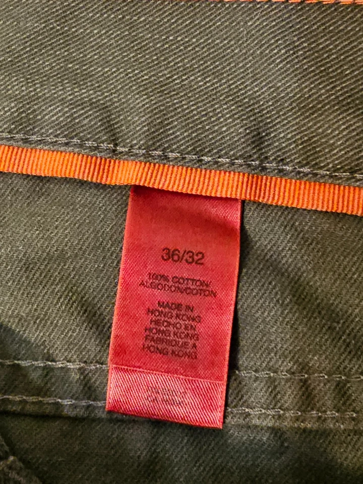 Pantalones chinos informales de mezclilla ligeros Claiborne informales para hombre 36X32 verdes Foto 4 de 4