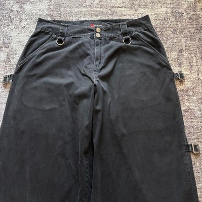 00s illig Wide Cargo Pants Rave Y2K Black hiphop Size 36 | eBay