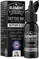 Element Tattoo Supply Nighthawk Black Tattoo Ink 1oz Professional Ultra...