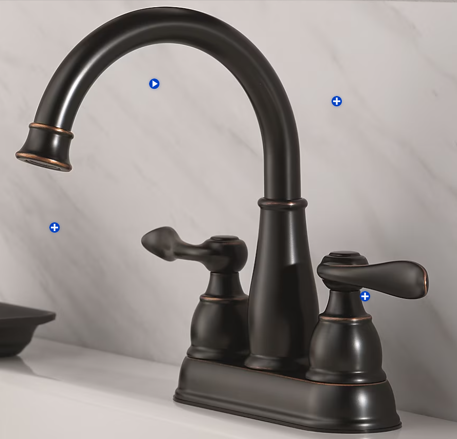 Oil Rubbed Bronze 4" centerset 2-handle WaterSense Mid-arc Bathroom ...