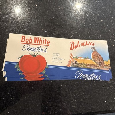 Lot Of 5 LABEL Bob White Tomatoes Clay Webb Vienna Maryland Can