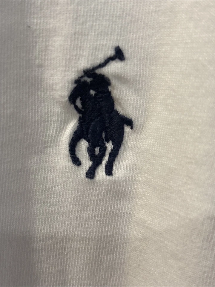 Polo Ralph Lauren Custom Slim Fit белая футболка мужской размер большой темно-синий пони - Изображение 2 из 4