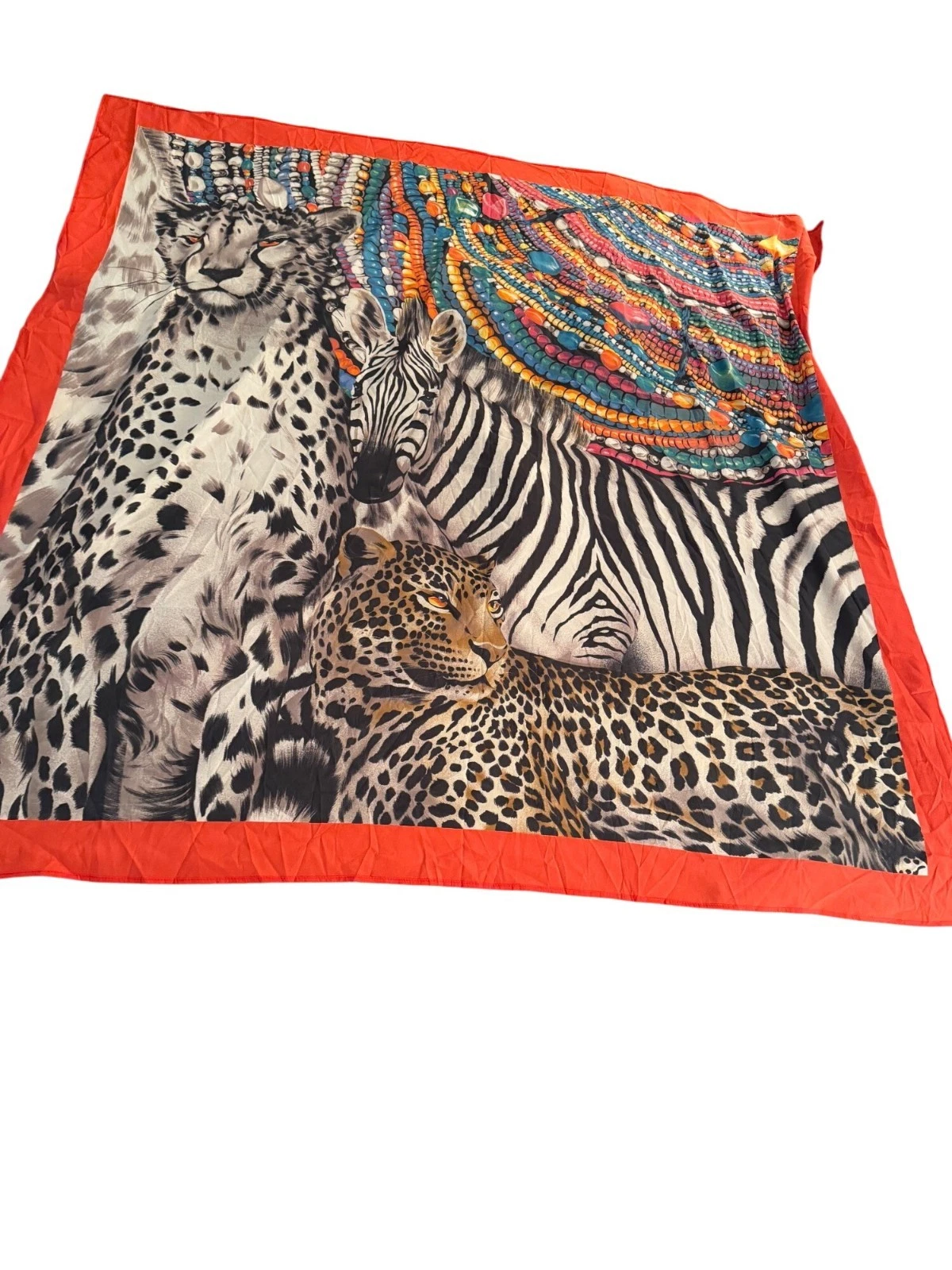 Vintage Silk Scarf Womens 53 inch x 53 inch Animal Print Oversized Multicolor
Opens in a new window 
