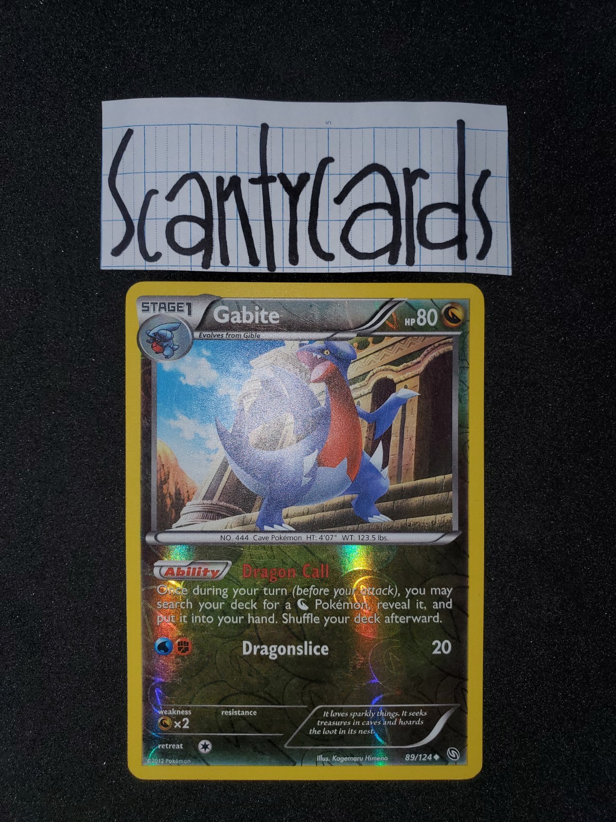 LP pokemon dragons exalted reverse holo gabite 89