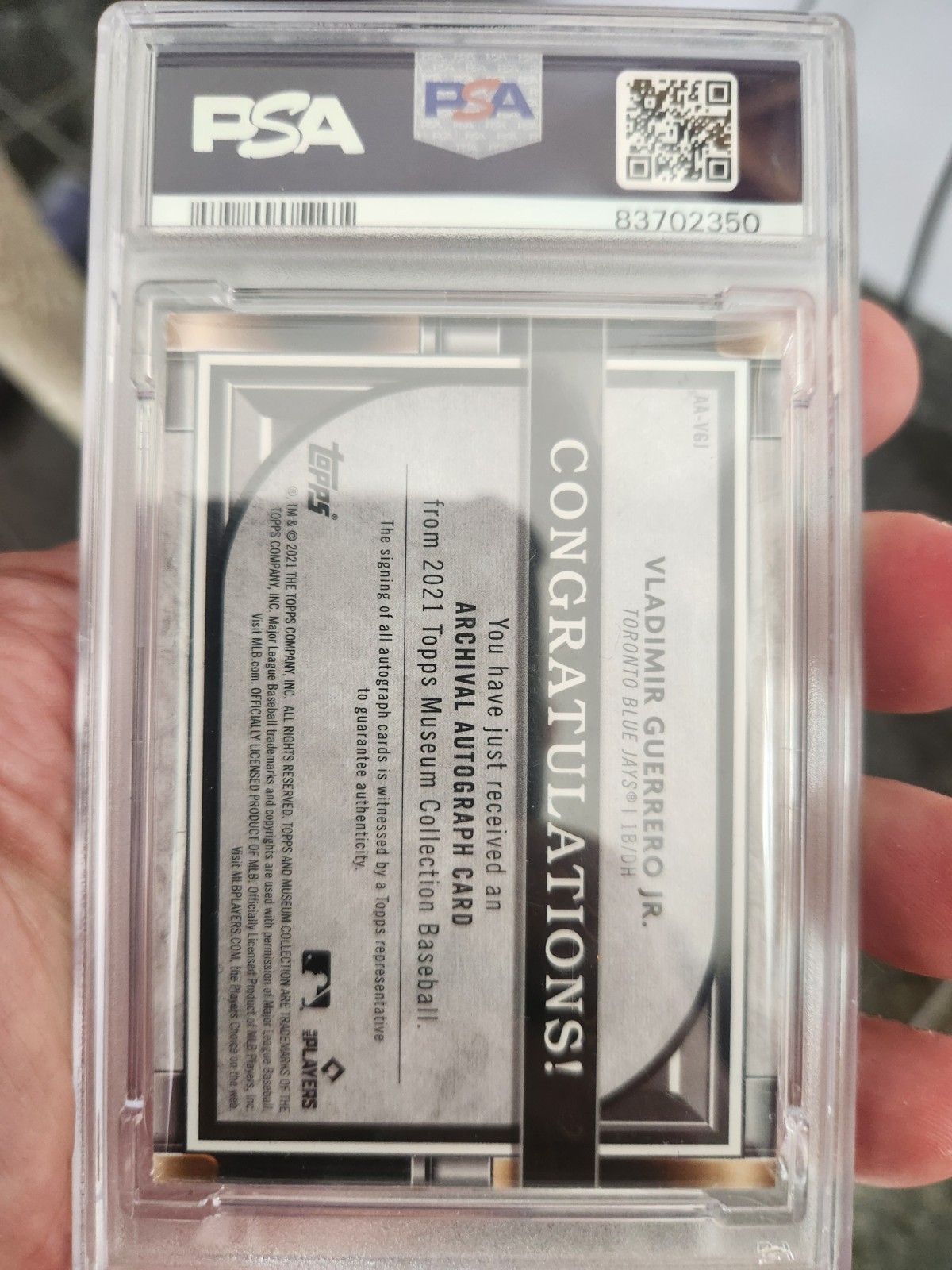2021 Topps Museum Collection - Vladimir Guerrero Jr. GOLD AUTO /25  PSA 9 AUTO 9 view 9