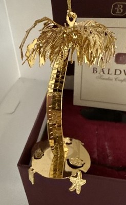 Baldwin Ornament - Gold Finished Brass - PALM TREE - 77113.010 MIB
