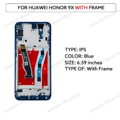 Huawei Honor 9X LCD Display Touchscreen Digitizer Schwarz 6.59''  / Y9 Prime 2019