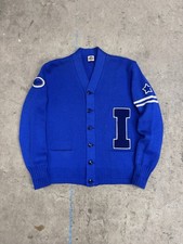 Vintage 1940s Nelson Knitting Mills Cardigan Varsity Football Wool Sweater