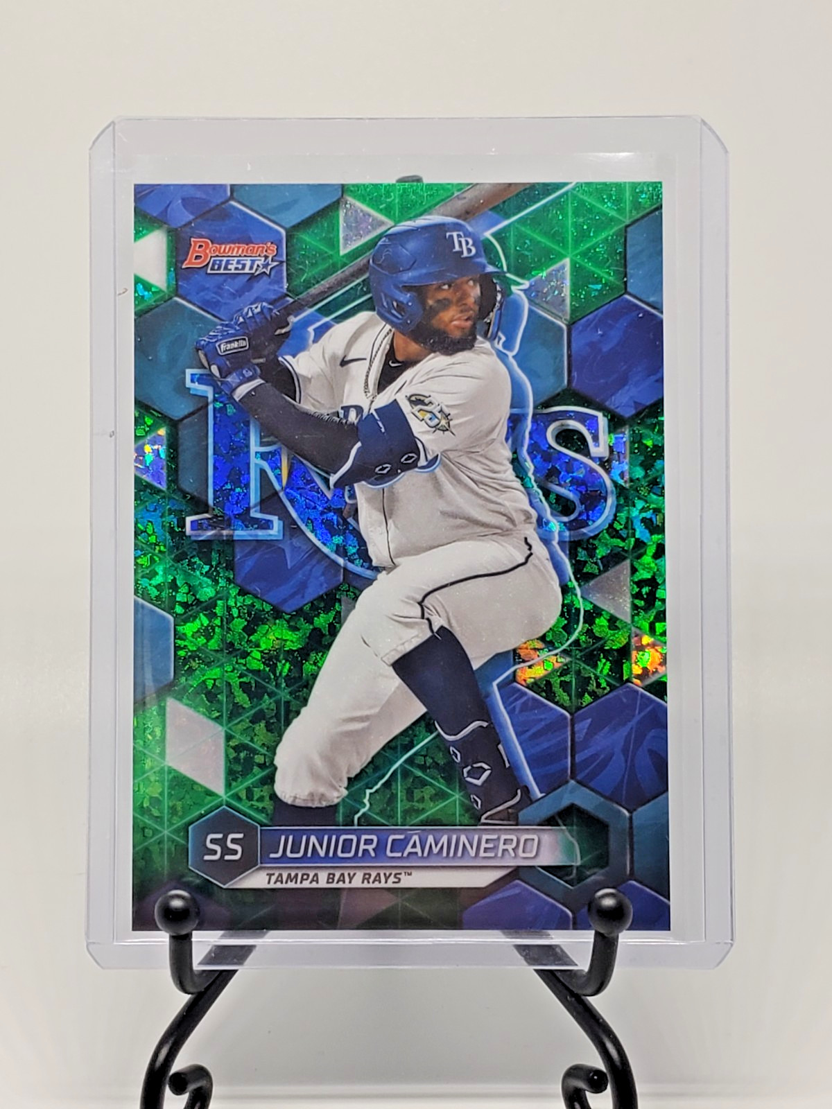 Junior Caminero 2023 Bowman's Best Top Prospects #TP18 Green Mini Diamond #/99