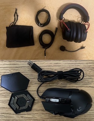 HyperX Alpha Wired BLK/RED & Logitech G502 Wired Mouse BLK/BLUE Bundle