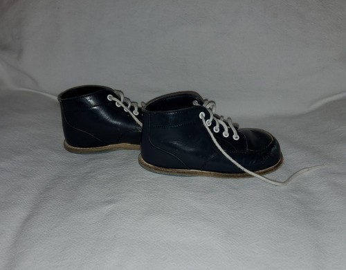 Vintage Navy Blue Pussyfoots by Savage Baby Shoes Boots Size 5 D, For Doll