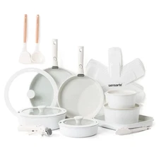 SENSARTE 24 Piece Pots and Pans Set, Nonstick Detachable Handle Cookware, Ind...