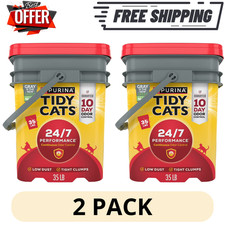 2 Pack Purina Tidy Cats 24 7 Performance Cat Litter 35lb Clean Linen Clumping 0.66 per pound