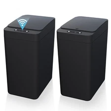 2Pack 2.6 Gallon Touchless Motion Sensor Trash Can - Slim Waterproof Design