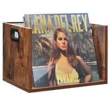 Vinyl Record Storage Crate, Holds up To 60 LPs, Album Visible Storage Box wit...