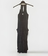 BCBGeneration Crushed Velvet Halter Maxi Dress - Black XS