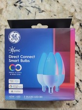 GE Cync Smart LED Light Bulbs, 3-Pack, Bluetooth Wi-Fi, Color Changing