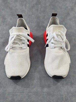 Adidas NMD R1 Glitch Mens Mesh Barely Used White N Solar Red Neon Fresh N Fit