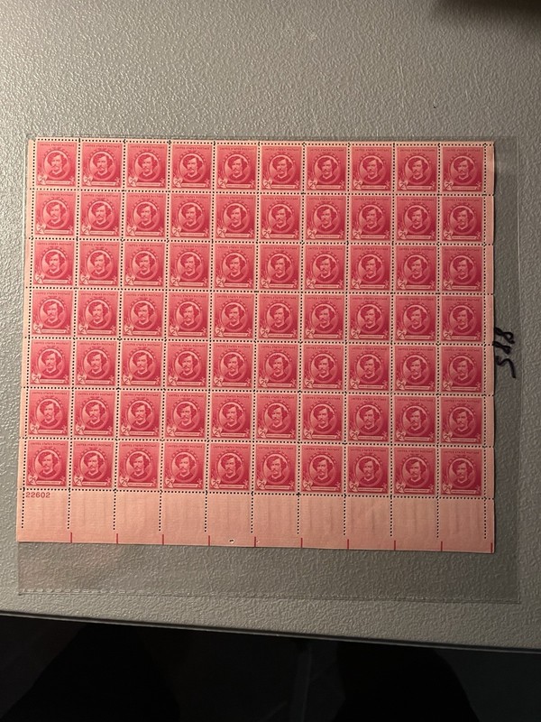 Scott#885 Whistler Stamp 1940 -2 Cent Full Sheet Of 70 MNHOG