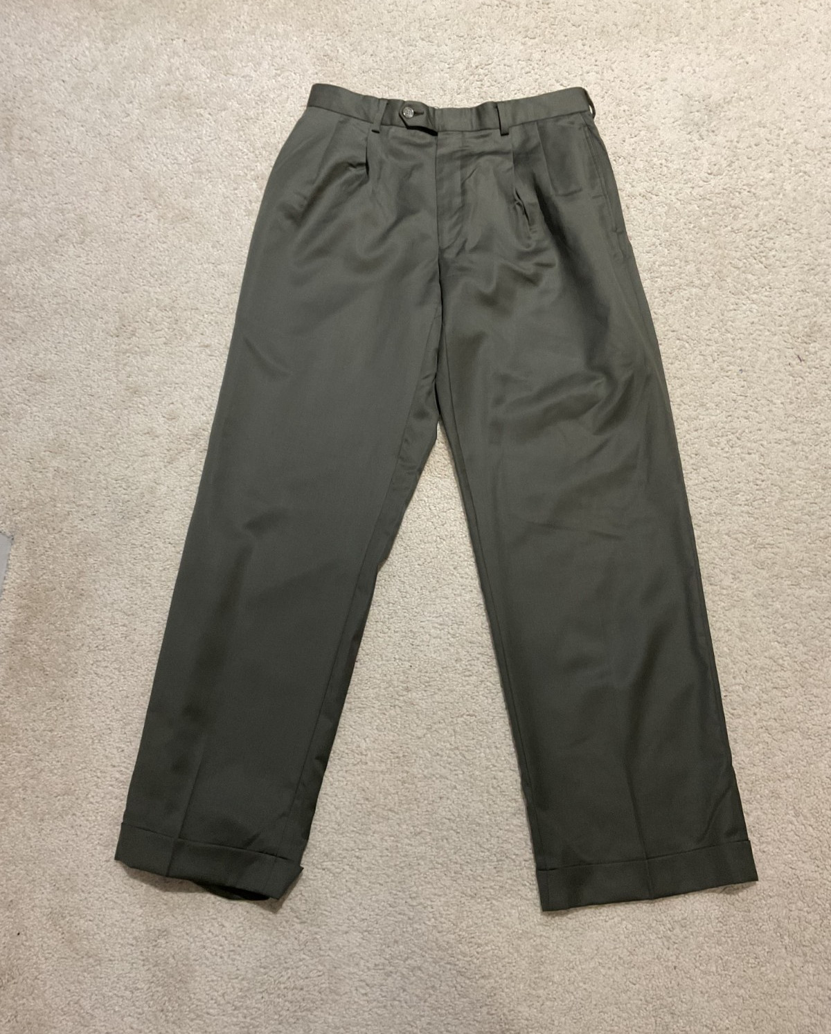 Lauren Ralph Lauren 120s Wool Cashmere Dress Pants Men’s 31x30 Olive Pleated