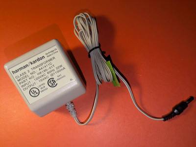 Genuine HARMAN/KARDON A41411C HK195-01T Class 2 Transformer Adapter 15V AC
