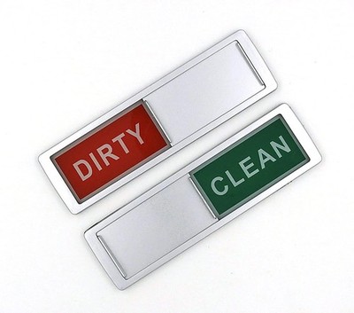 Dishwasher Clean Dirty Magnet Sign Indicator in Silver for Stainless Steel USA