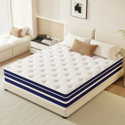 Twin 12'' Colchon Memory Foam Hibrido Cama Twin Mattress Hybrid Medium Comfort