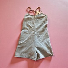 NWT Mango Committed Denim Romper Women’s Small S Light Wash Blue Spaghetti Strap
