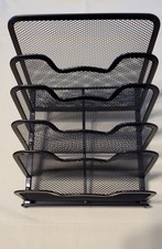 Metal Incline Desktop File Sorter, Wire File Organizer, Multi Step File Organize