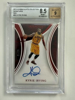 Kyrie Irving Auto /25 Panini Immaculate 2015/16 BGS 8.5, 9 Auto Caveliers