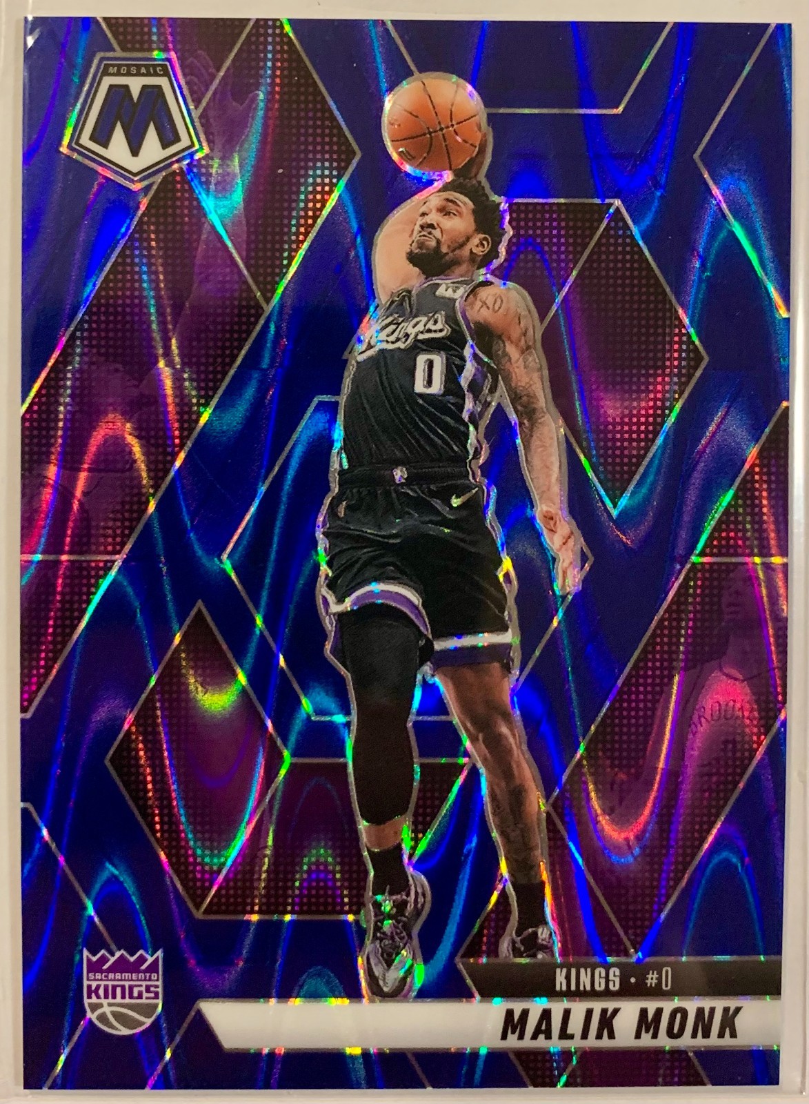 2024-25 Panini Mosaic #127 Malik Monk Blue Seismic Mosaic /149