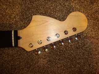 REV Righty Lefty CBS STRAT Neck Musikraft Maple BLACK EBONY Kluson Tuners & Nut