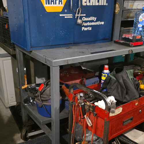 Echlin Gray Metal 2-Shelf Rolling Utility Cart Shelf Truck with Casters
