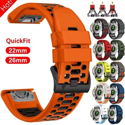 Quick Fit Silicone Watch Strap Garmin Fenix 8/7/7X 6/6X Epix Pro 5/5X Plus 3 HR