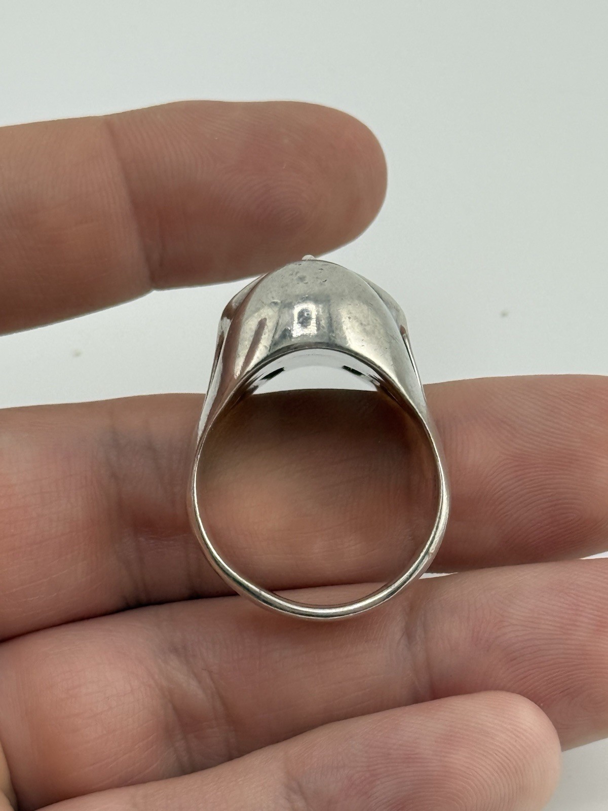 Skull Ring Solid Sterling Silver 925 Ring Heavy B… - image 6