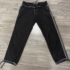 True Religion Big T Jogger Sweatpants Mens Black Drawstring Casual Medium B4