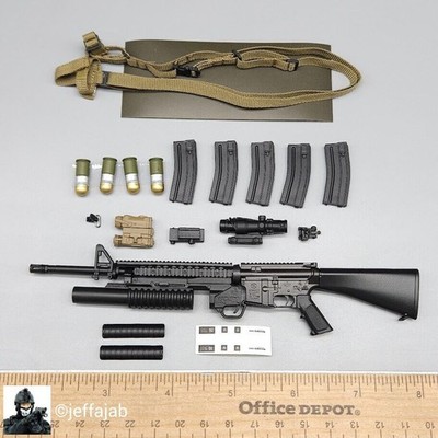 1:6 Easy & Simple USMC M16A4 Rifle w/ M203 Grenade Launcher for 12