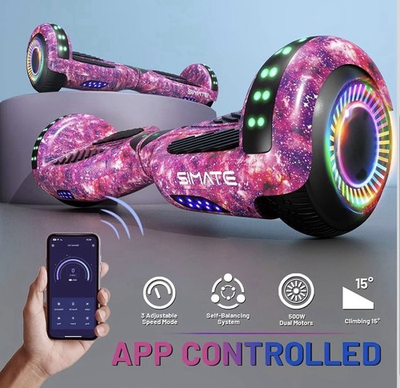 #ad SIMATE Hoverboard Bluetooth All Terrain Hover Board With LED lights App Control $120.00