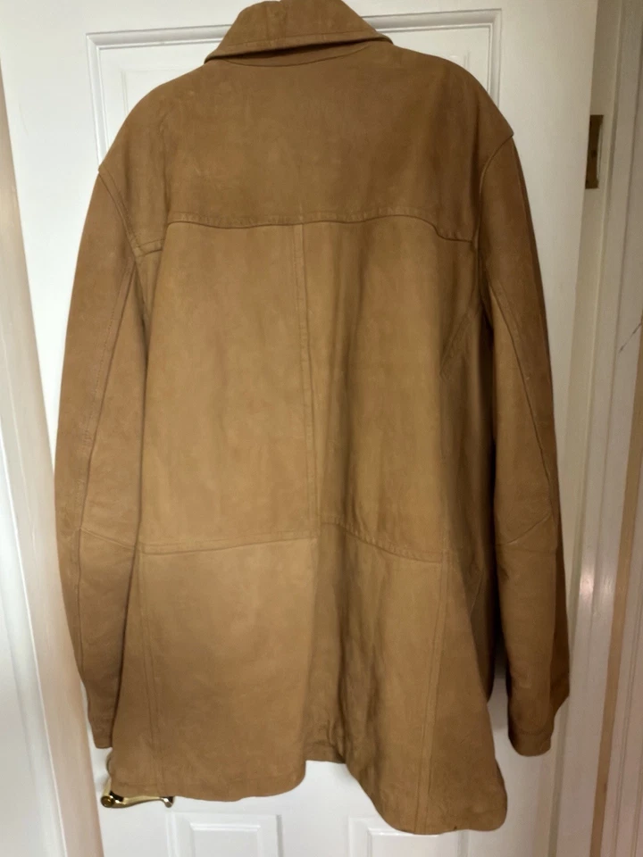 Eddie Bauer Neubuck Suede Leather Jacket MN XLT Quilt Lined - Image 4 of 4