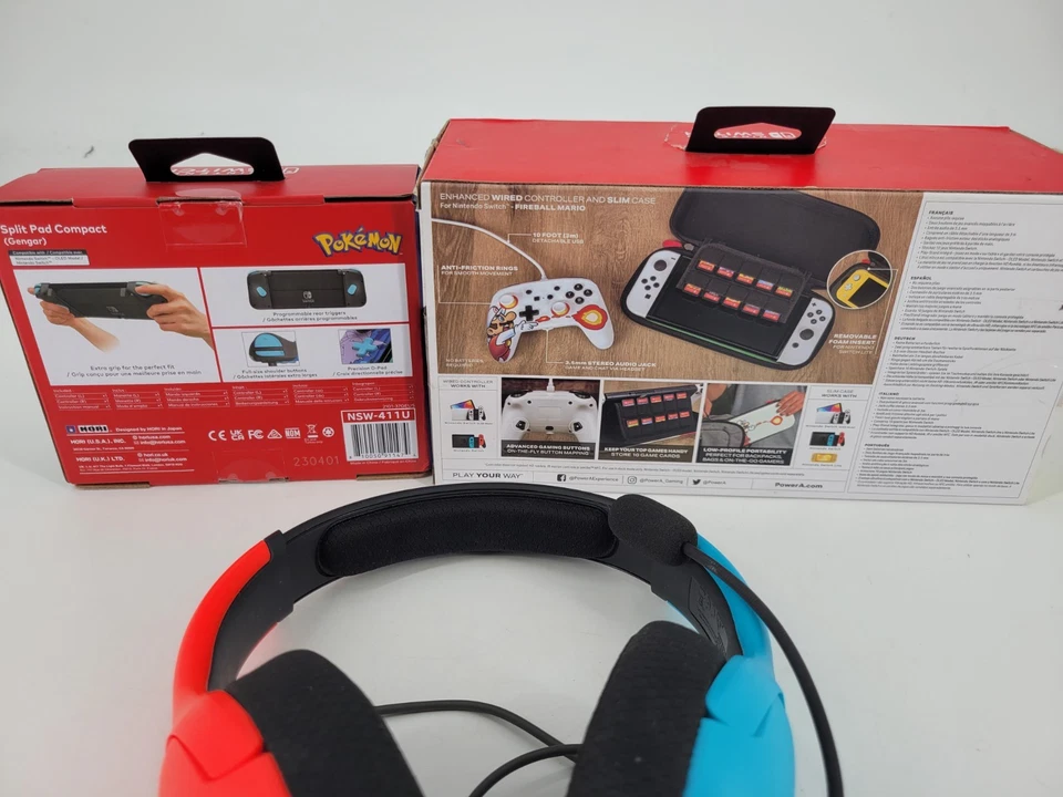 Nintendo Switch Accessory Bundle, Case, Headphones, Hori Pokemon Joycon - Image 2 of 4